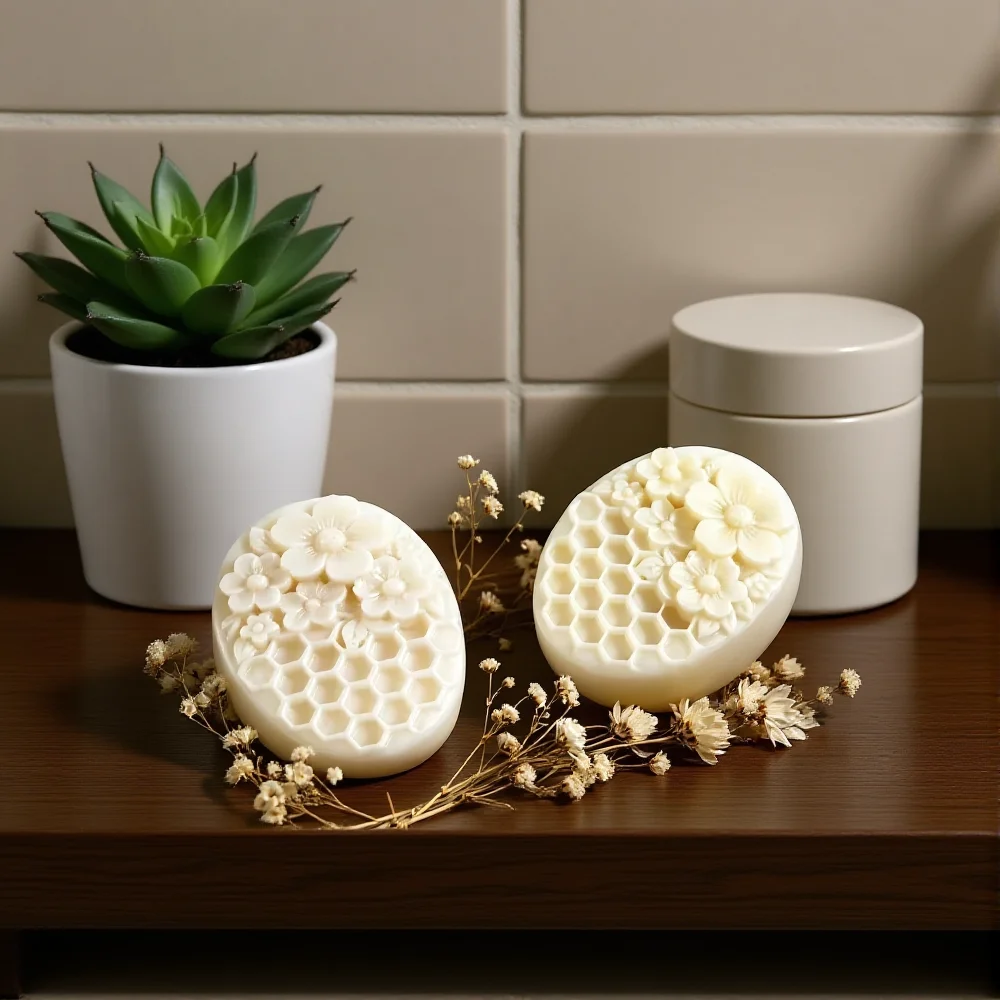 Molde de panal de abeja con forma de flor, molde de silicona líquida para jabón hecho a mano, molde en relieve 3d resistente a altas temperaturas para creación de manualidades