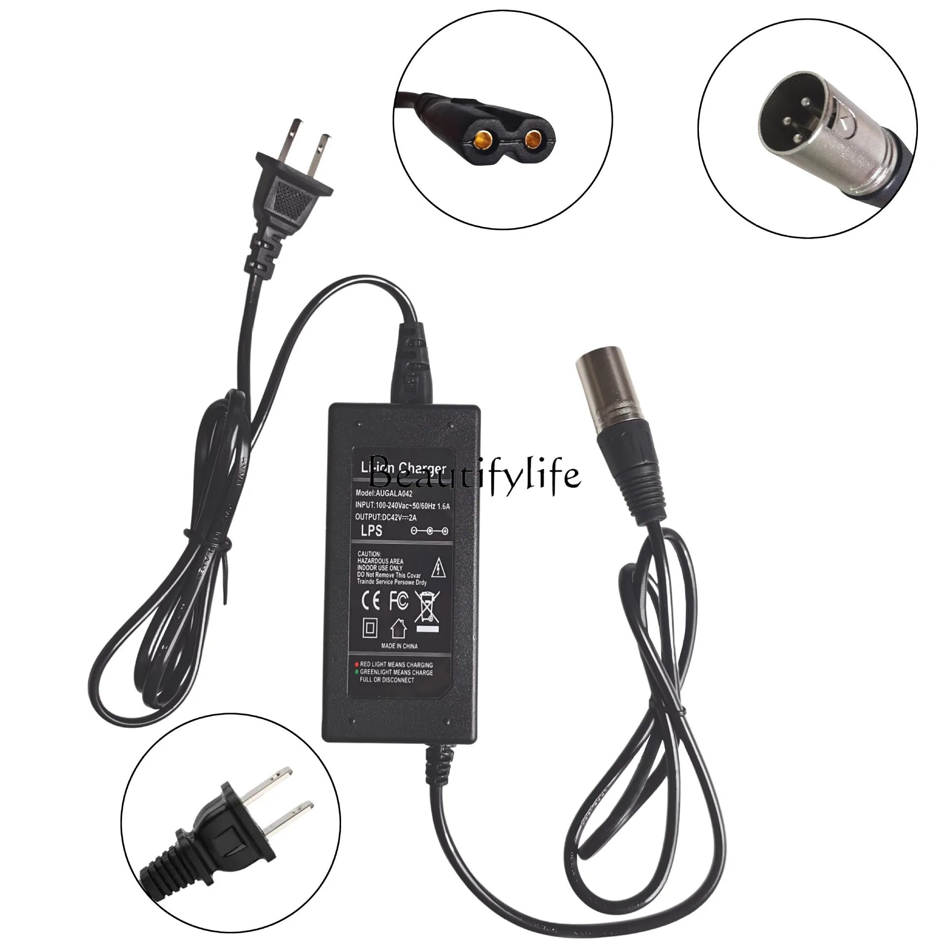 Automotive parts*Adapter, Charger, Male, Xanon Head 3 Pins 18mm 24V 42V 54.6V