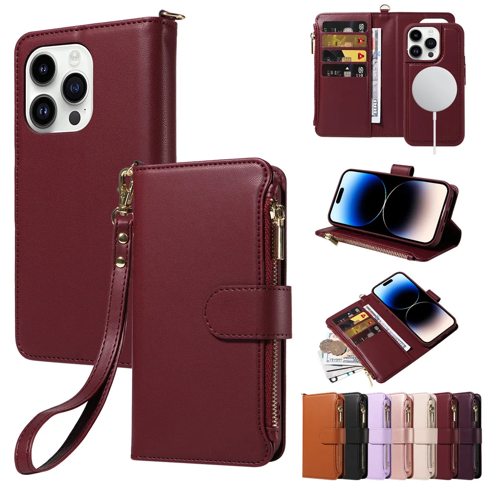 New for Apple 14 phone case flip wireless charging for iPhone 14 phone leather case wallet style phone protection case