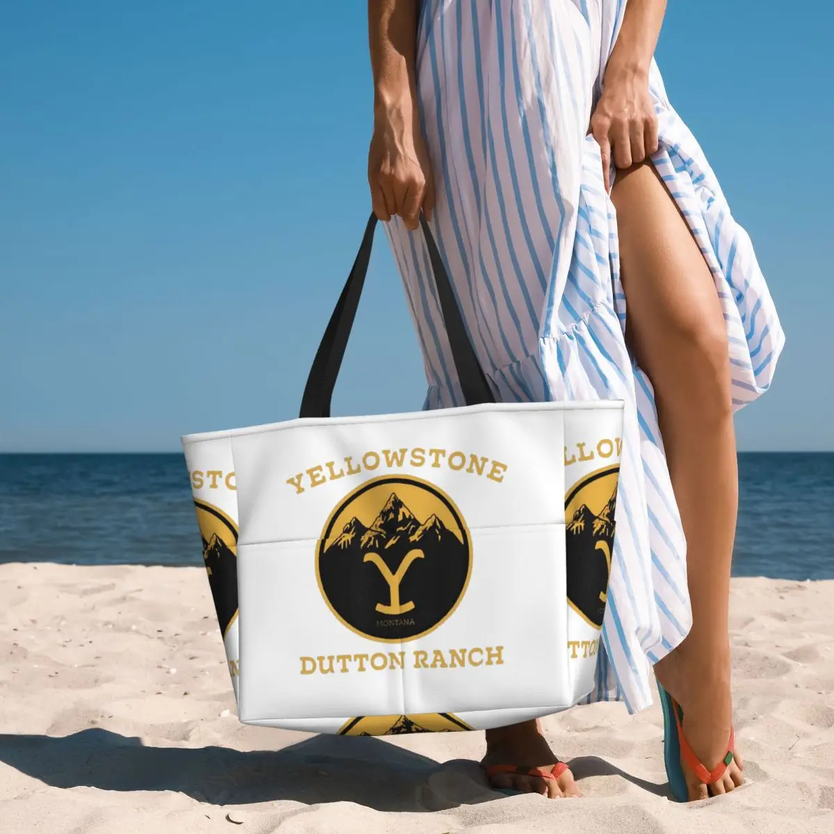Yellowstone Dutton Ranch Beach Tote Bag Sport Gym Yoga Duffle Large Tote Bag Women Travel Bag Fitness bag