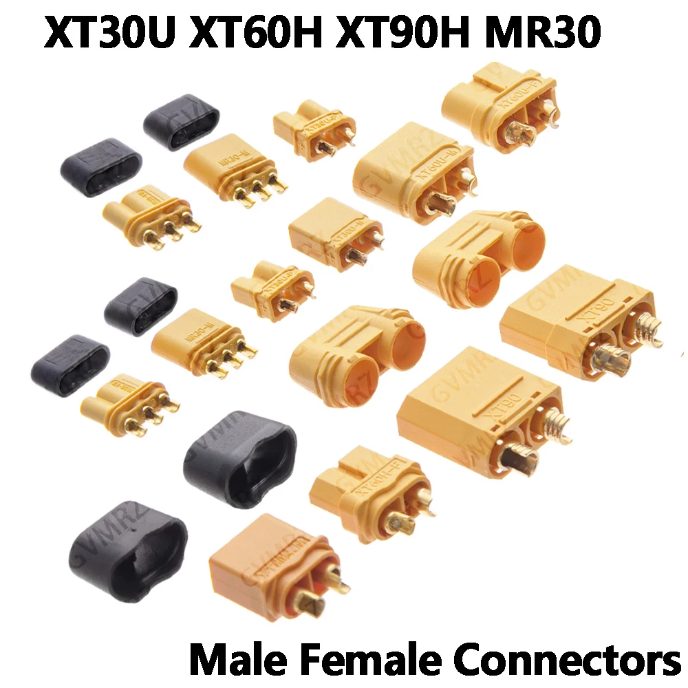 XT30U XT60H XT90H MR30 Male Female Connectors Bullet Plugs with Sheath Protection for RC Lipo Battery FPV Drone ESC Motor Parts