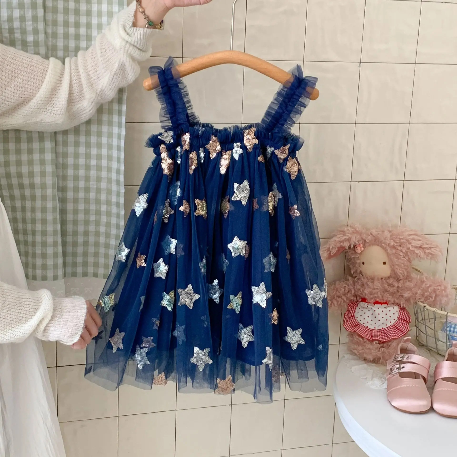 Children Dress Summer Suspender Girls Dress Sequin Embroidered Gauze Dresses Sleeveless Children's Princess Dress Clothes 2026