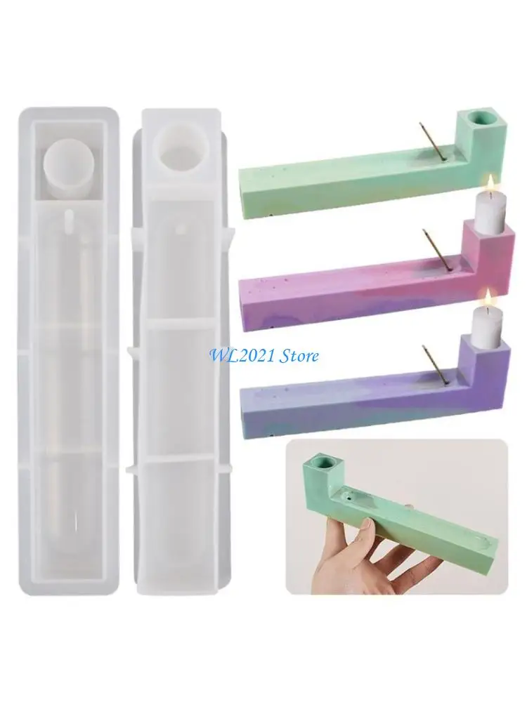 

G5GC Incenses Holder Silicone Mold Candlestick Resin Mold DIY Decor Tool