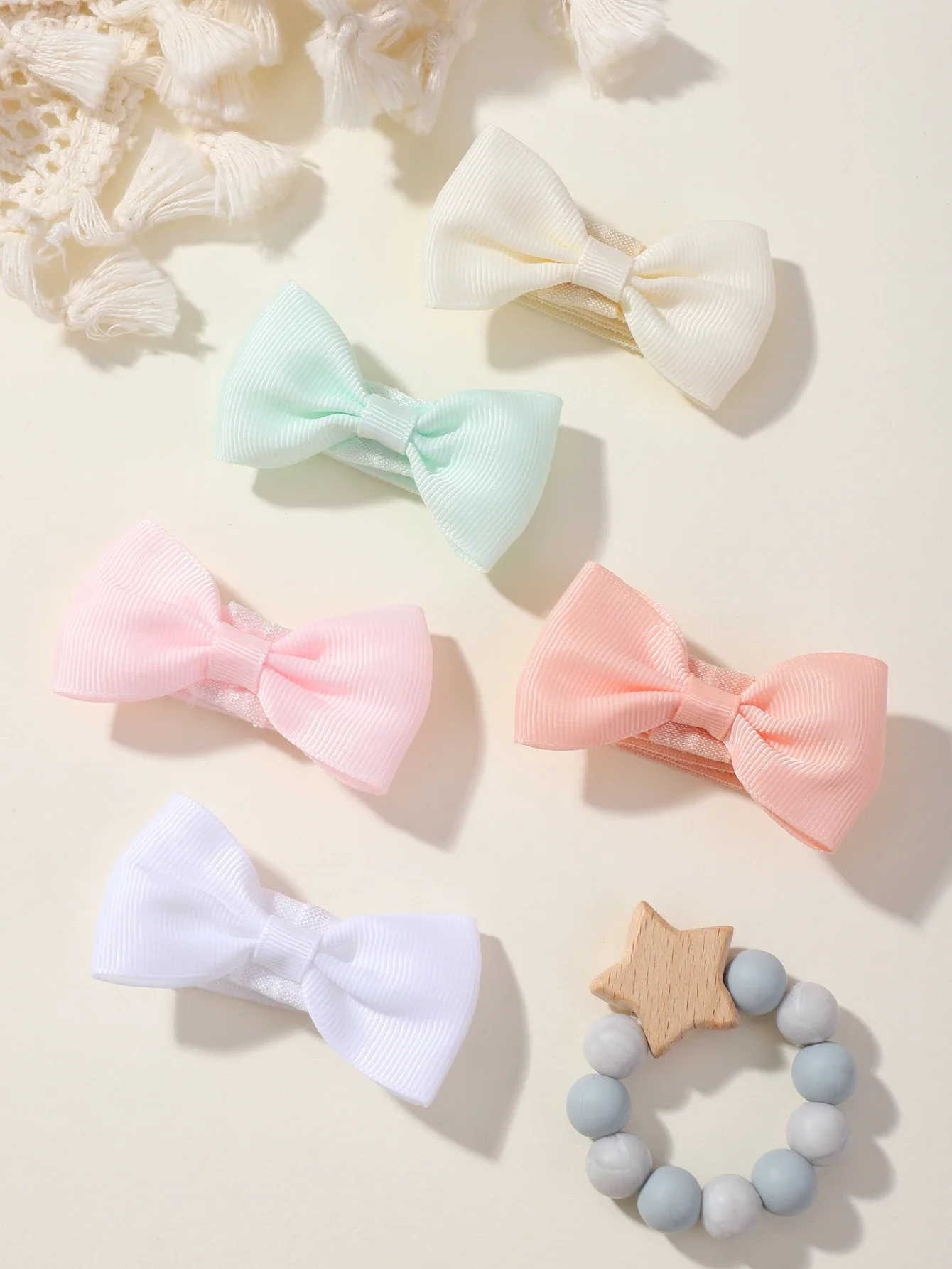 

5 шт./компл., однотонная повязка на голову с бантом для девочек, новые головные уборы, эластичные ленты для волос, аксессуары для волос для младенцев и детей