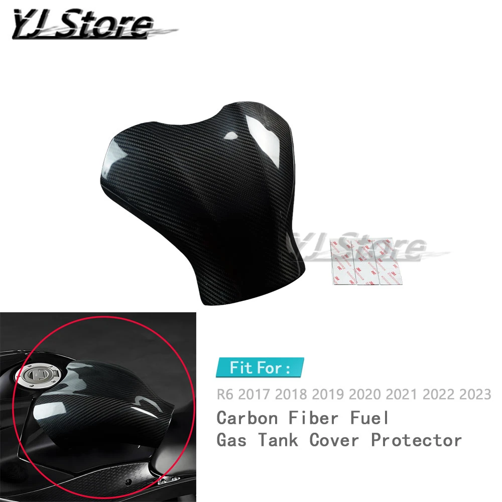 Fit For YAMAHA R6 2017 2018 2019 2020 2021 2022 2023 Motorcycle Carbon Fiber Fuel Gas Tank Cover Protector