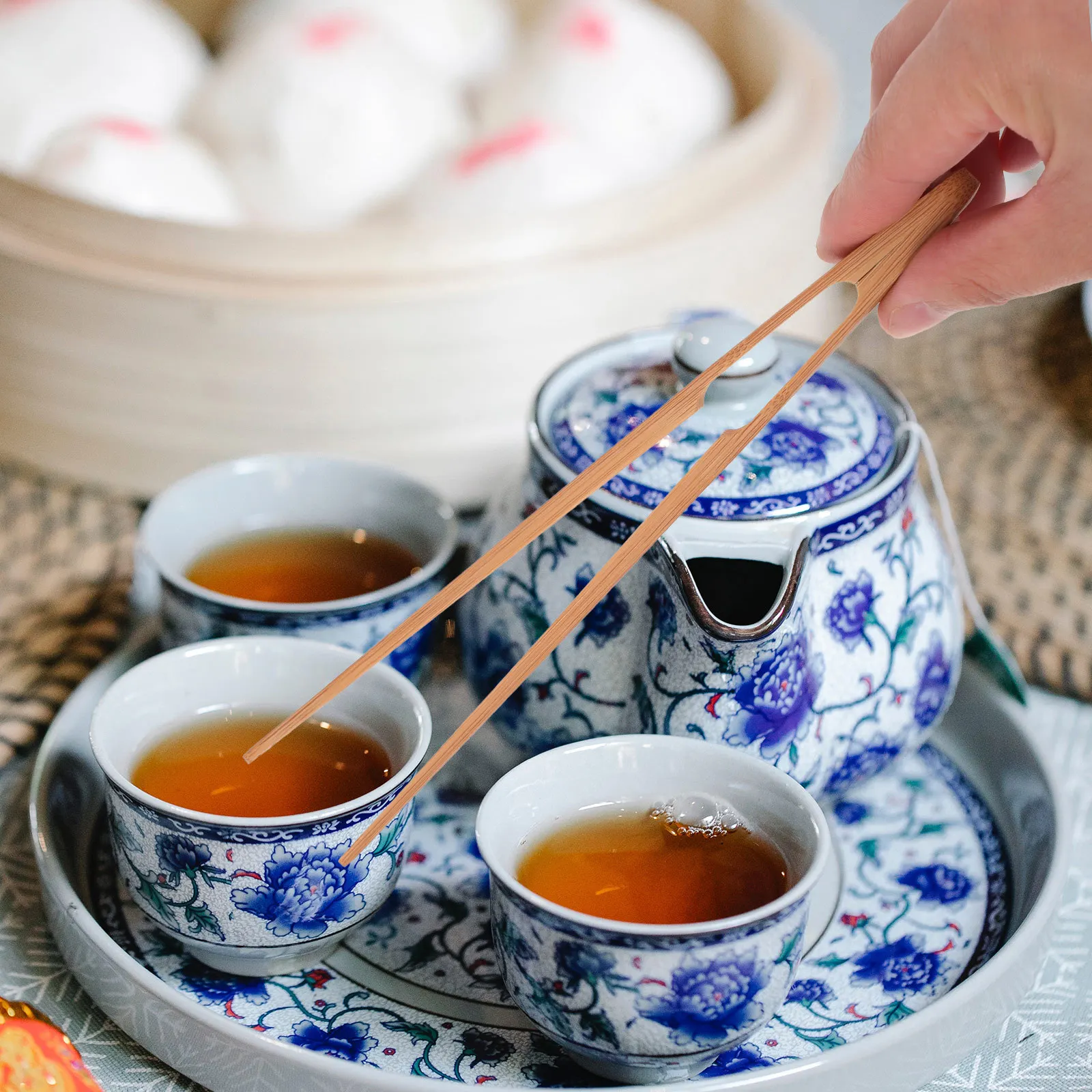 

1 шт., бамбуковый зажим для чайной церемонии, удобные щипцы для еды, нескользящий кухонный зажим, инструмент для приготовления стейка для барбекю, бамбуковый зажим для чайной церемонии