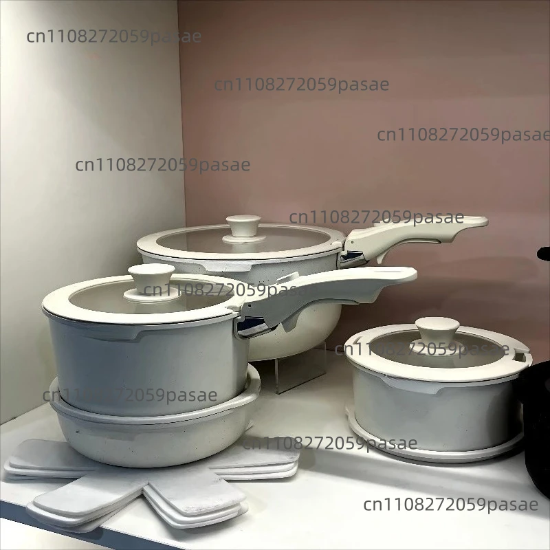 Ceramic coated 17-piece cookware set Non-stick pan Cooking induction cooker Frying pan