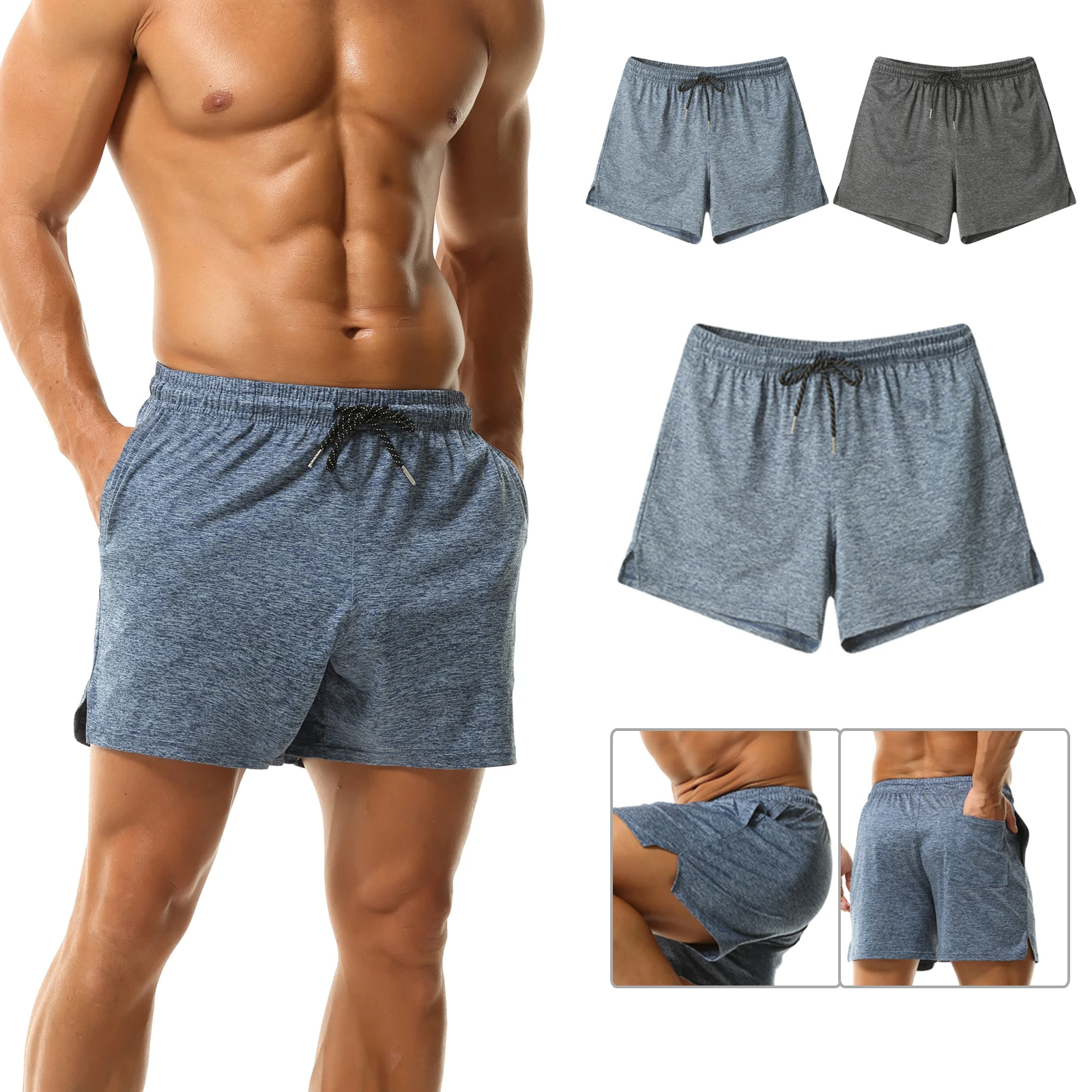 

Men's Comfortable Stretch Soft Loungewear Pants Pocket Drawstring Loose Slacks Athletic shorts Low Rise Beach Fitness Shorts