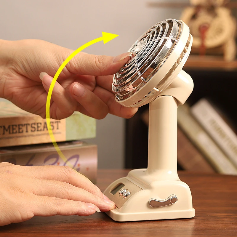 Lenovo New Desktop Fan Usb Charging Desktop Retro Small Fan Summer 100 Level Desktop Digital Display Electric Fan