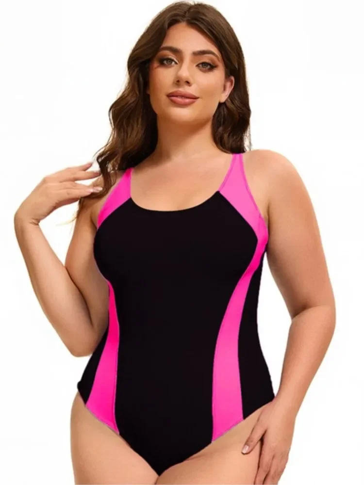 One Piece Swimsuit Women Plus Size Swimwear High Waist Bikini Push Up Large Size Monokini Summer Tummy Control Bathing Suit