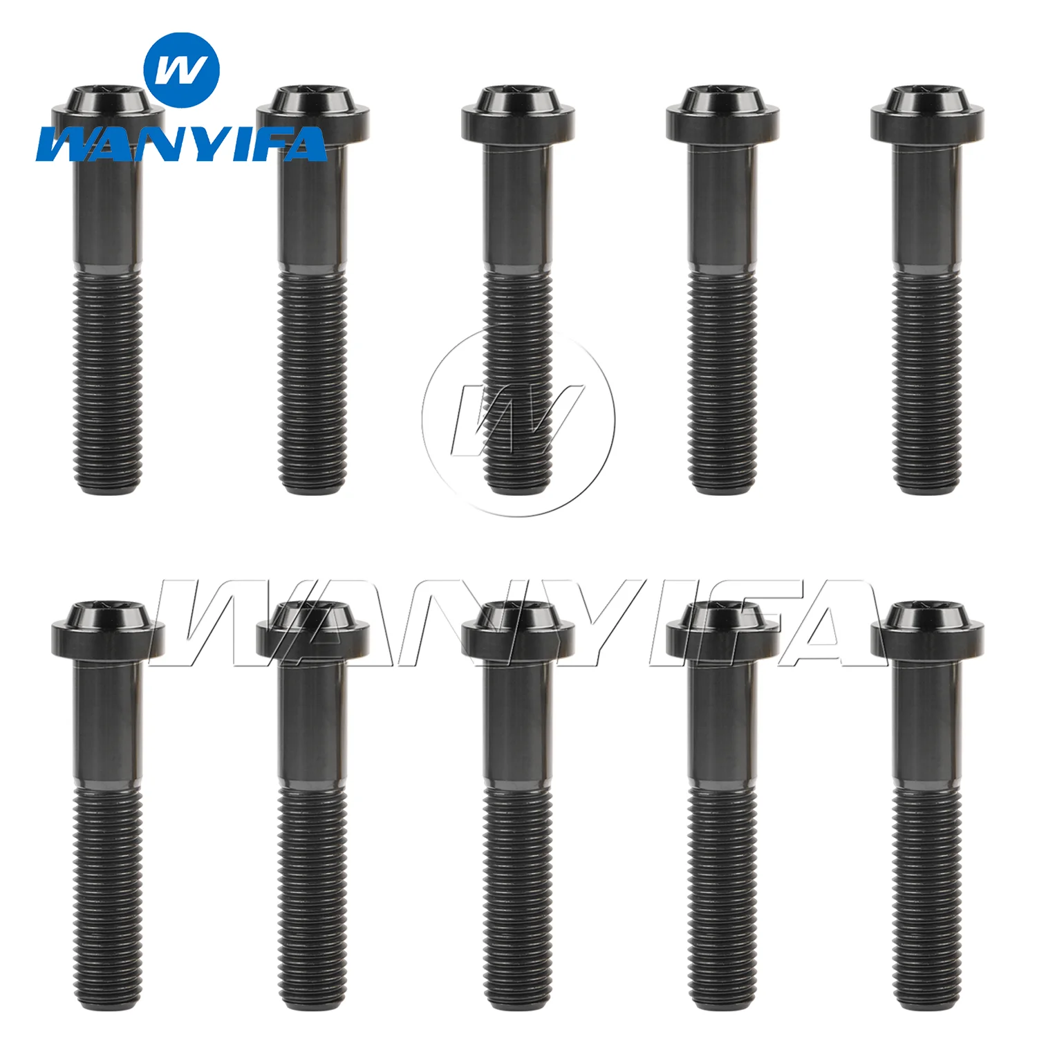 Wanyifa Titanium Bolts M10x20 25 30 35 40 50 60 65mm Flower Head Screws Pitch 1.25/1.5mm T45 for Automotive And Motorcycle Parts