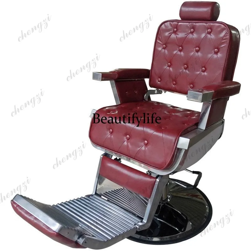 k182  Vintage Tipped Large Barber Chair Specially Designed Foreign Laid Down Barber Chair Accent Contouring Salon