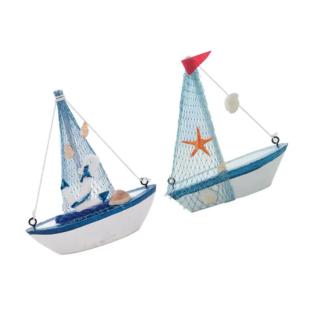 

2Pcs Wooden Sailboat Decoration Creative Car Bamboo Ornament Craft Small Fun Relaxing Gift Bedroom Office