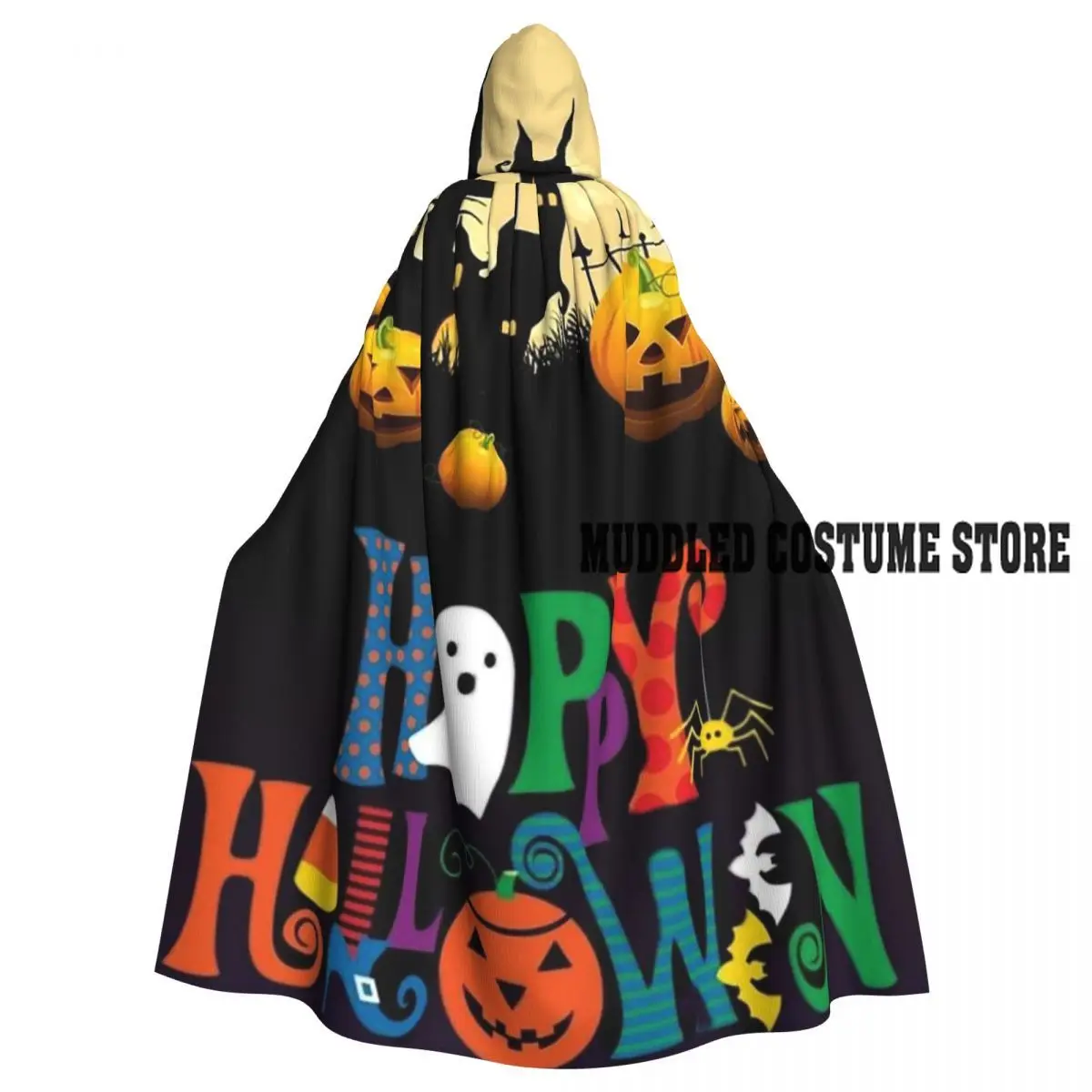

Призрак тыква Хэллоуин длинный плащ с капюшоном ведьма средневековый костюм косплей накидка Хэллоуин вечеринка для взрослых унисекс