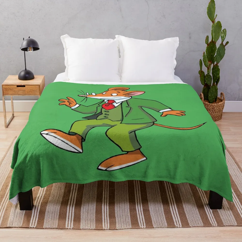 Geronimo Stilton Throw Blanket Luxury Thicken Plaid on the sofa Luxury St Blankets