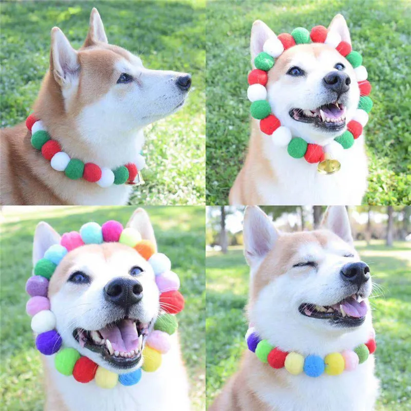 Haustier Hund Fliege Regenbogen Blume Haar Ball Halskette Katze Halsband Haustier Hund Katze Bowties Krawatten Hund Pflege Zubehör