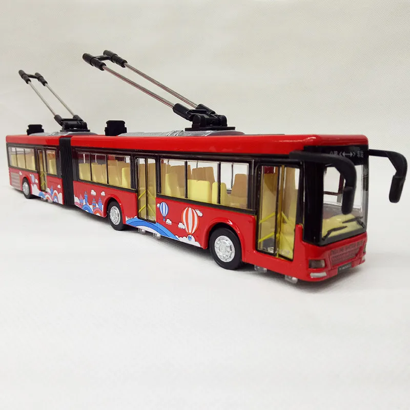 Alloy Car Mould Double Electric Car Model Big Bus Model Children\'s Car Toy Birthday Gift B259