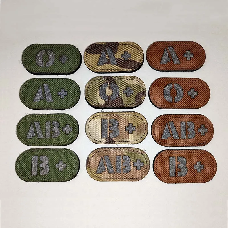2 Stück IR-Reflektierende Patches Taktische Applikation Blutgruppe A B AB O Positiv Negativ Militäraufkleber Moralabzeichen für Rucksäcke – Detail 6