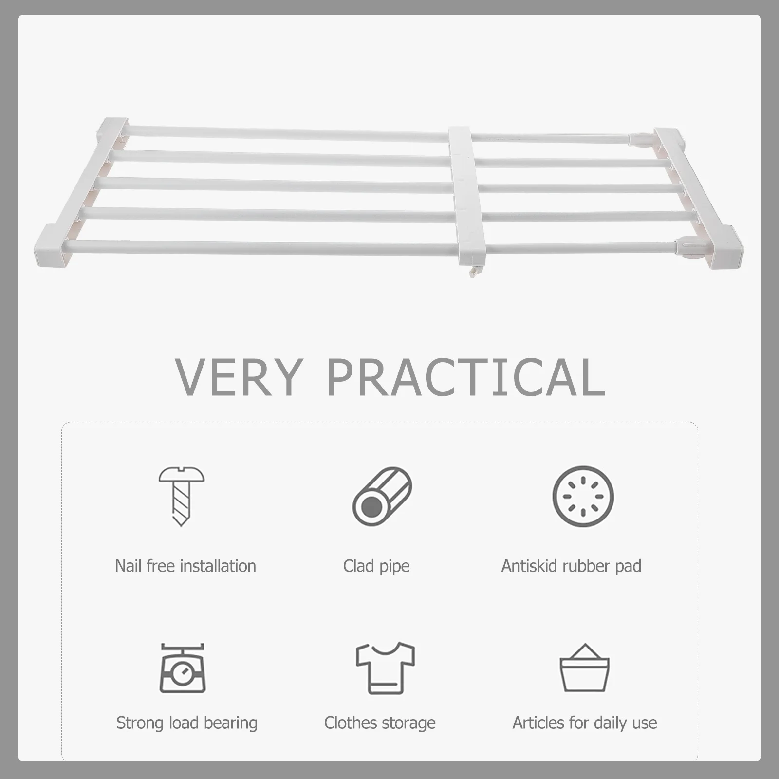 

Storage Partition Closet Shelf Wardrobe Shelves Clothes Rack with Divider Organiser Wall Bracket Cabinet