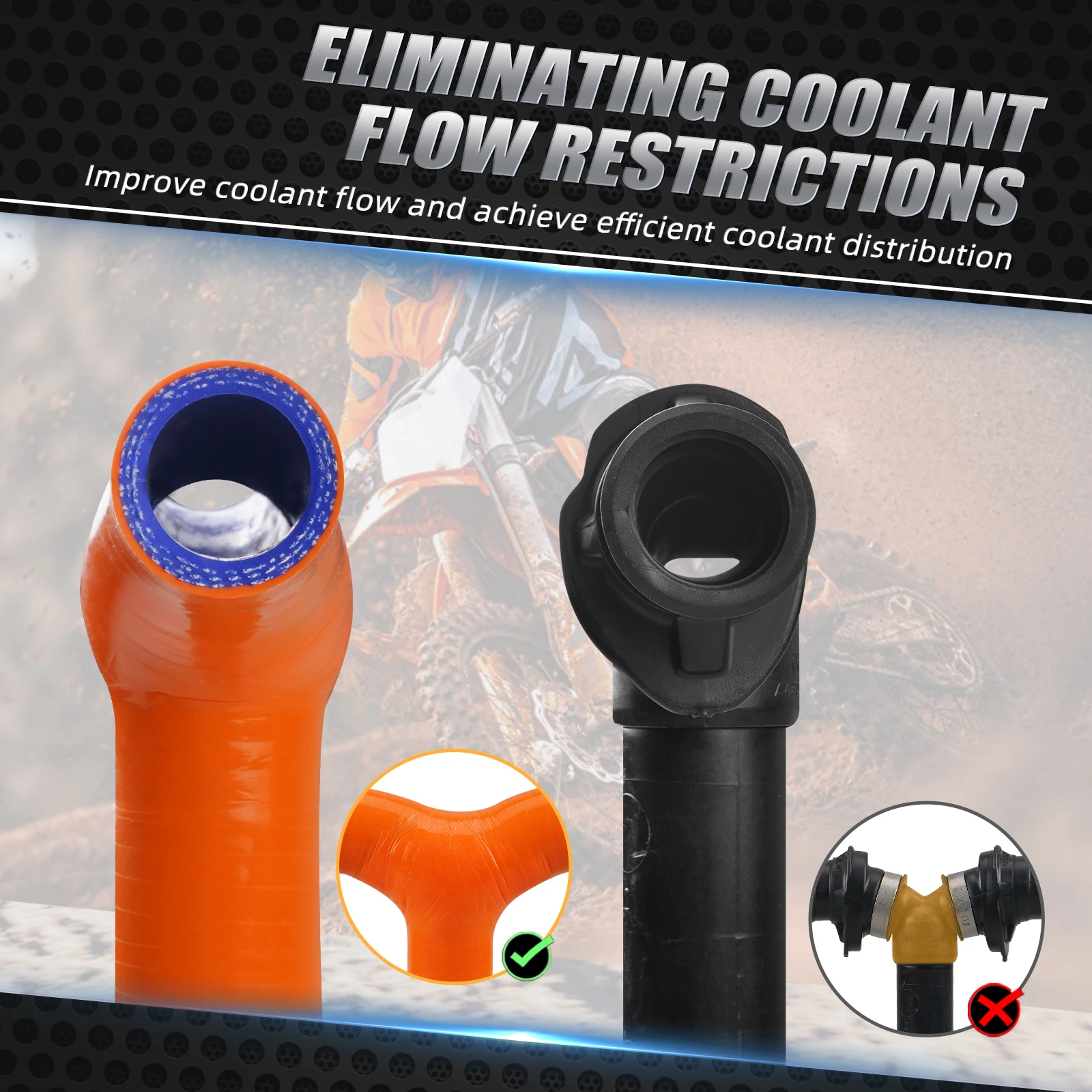 NICECNC Per KTM EXC 300 EXCF 350 XCW 500 2020-2023 Per Husqvarna TE300 TE300i GasGas EC300 193MM Telaio T-Pezzo Kit Tubo Flessibile Radiatore