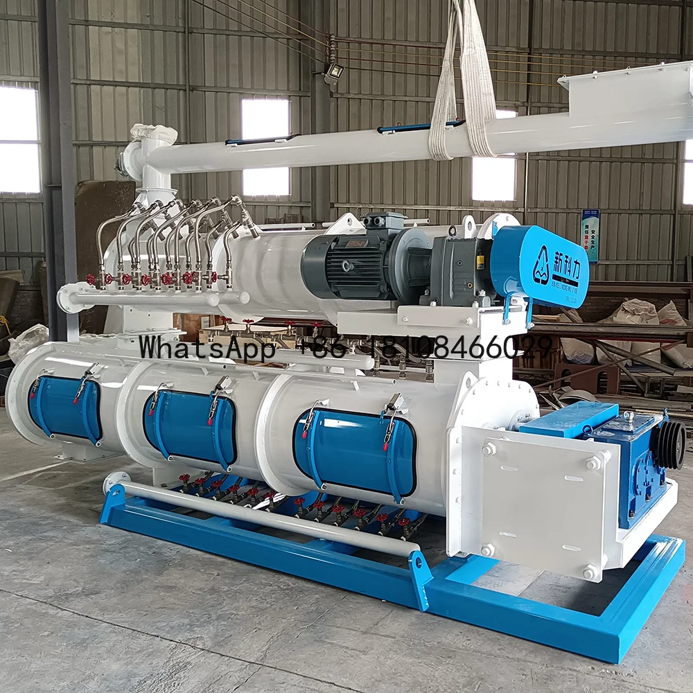 Poultry Raw Material Double Shaft Feedmill Steam Pre-conditioning Feed Keep Warm Conditioner Feed Pellet Machine for Animal Feed