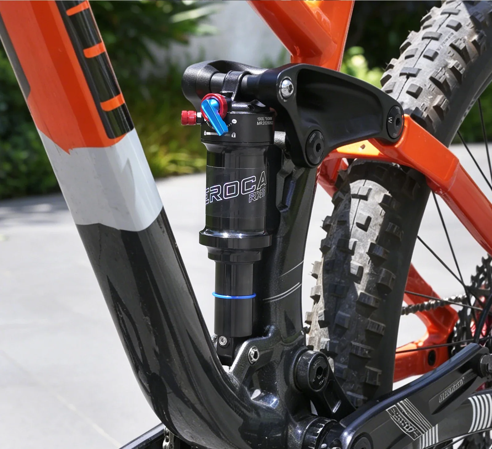 MEROCA RX3 Fahrrad-Luftstoßdämpfer 165mm/190mm/210mm Mit Dämpfungs-/Luft-Einstellungs-/Verriegelungsfunktion MTB Hinterer Stoßdämpfer – Detail 8