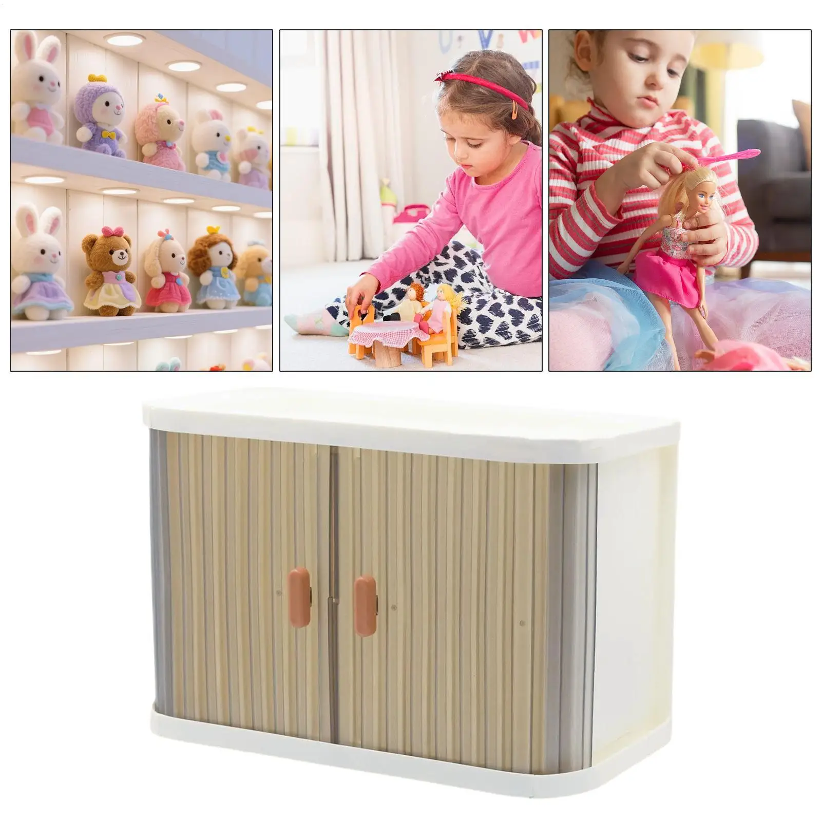 ตู้เสื้อผ้าตุ๊กตาการ์ตูน ตู้เก็บเสื้อผ้าตุ๊กตาขนนุ่ม ตู้เก็บชุดแฟนซีสำหรับตู้โชว์ นักสะสม ผู้ที่ชื่นชอบ และเด็กๆ