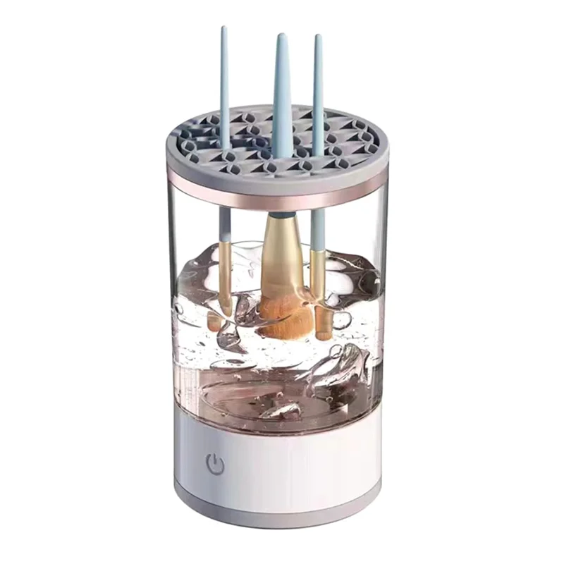 منظف فرش المكياج ABGP-Brushy، منظف فرش المكياج الدوار الأوتوماتيكي، التنظيف العميق، يعمل بمنفذ USB، مناسب لجميع فرش المكياج