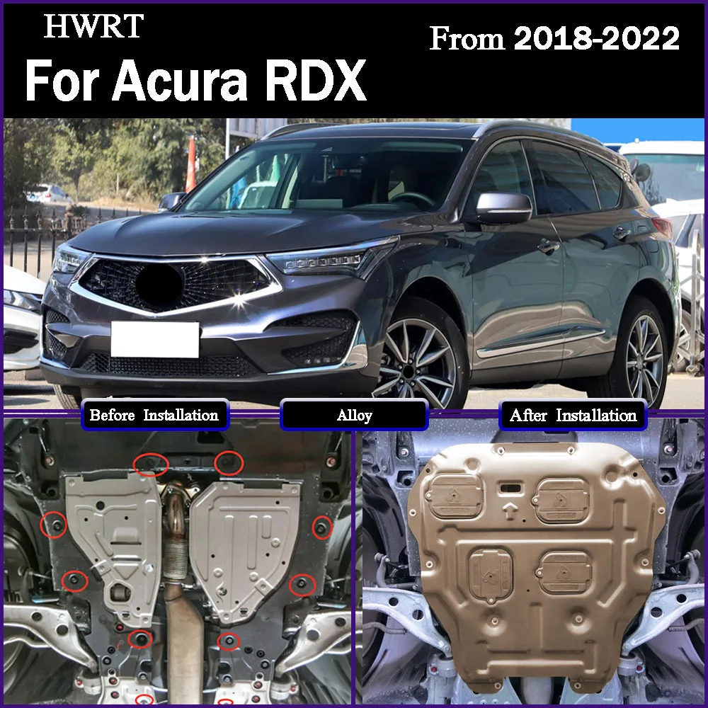 

Under Engine Guard Splash Shield Mud Fender Cover Plate Fender Mudguard Protector Alloy For Acura‌ RDX 2018-2022 2.0T