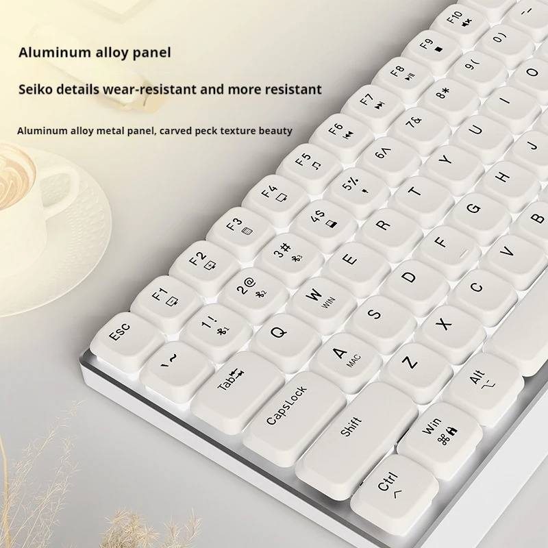 EWEADN MK84 Ultra Thin Flow Mechanical Keyboard Wireless Bluetooth Mute Down Axis Office Gaming Keyboard Dedicated Low Keycap