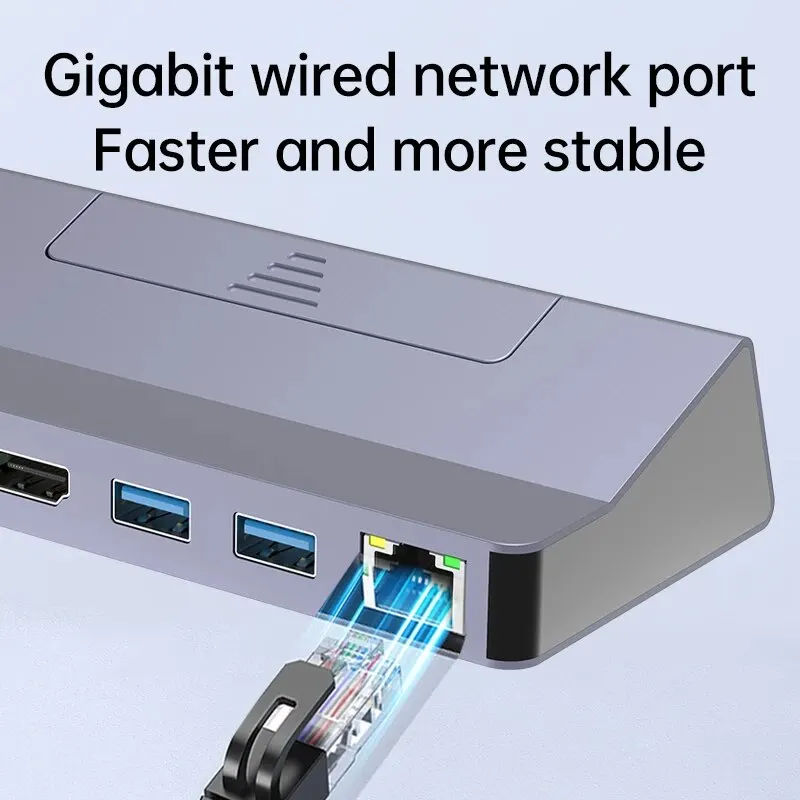 محطة إرساء مع منفذ كابل شبكة ، محور 5 في 1 ، Hdmi4K ، يدعم PD ، مناسب لمفتاح بخار الكمبيوتر #6