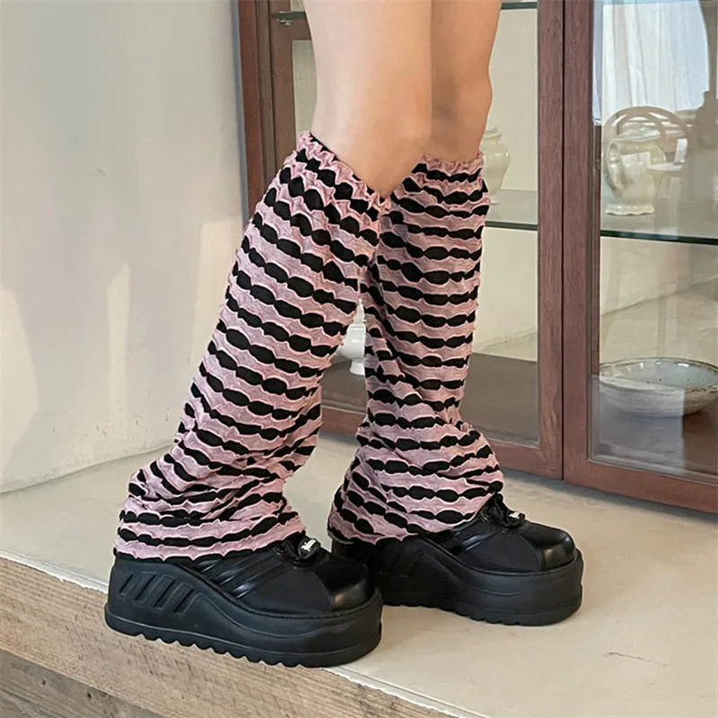 Modern Spicy Girl Lace Fold Bandage Leg Warmers Lolita Maid Cosplay Loose Socks Summer Stockings Hin Thin Ventilate Sexy Women