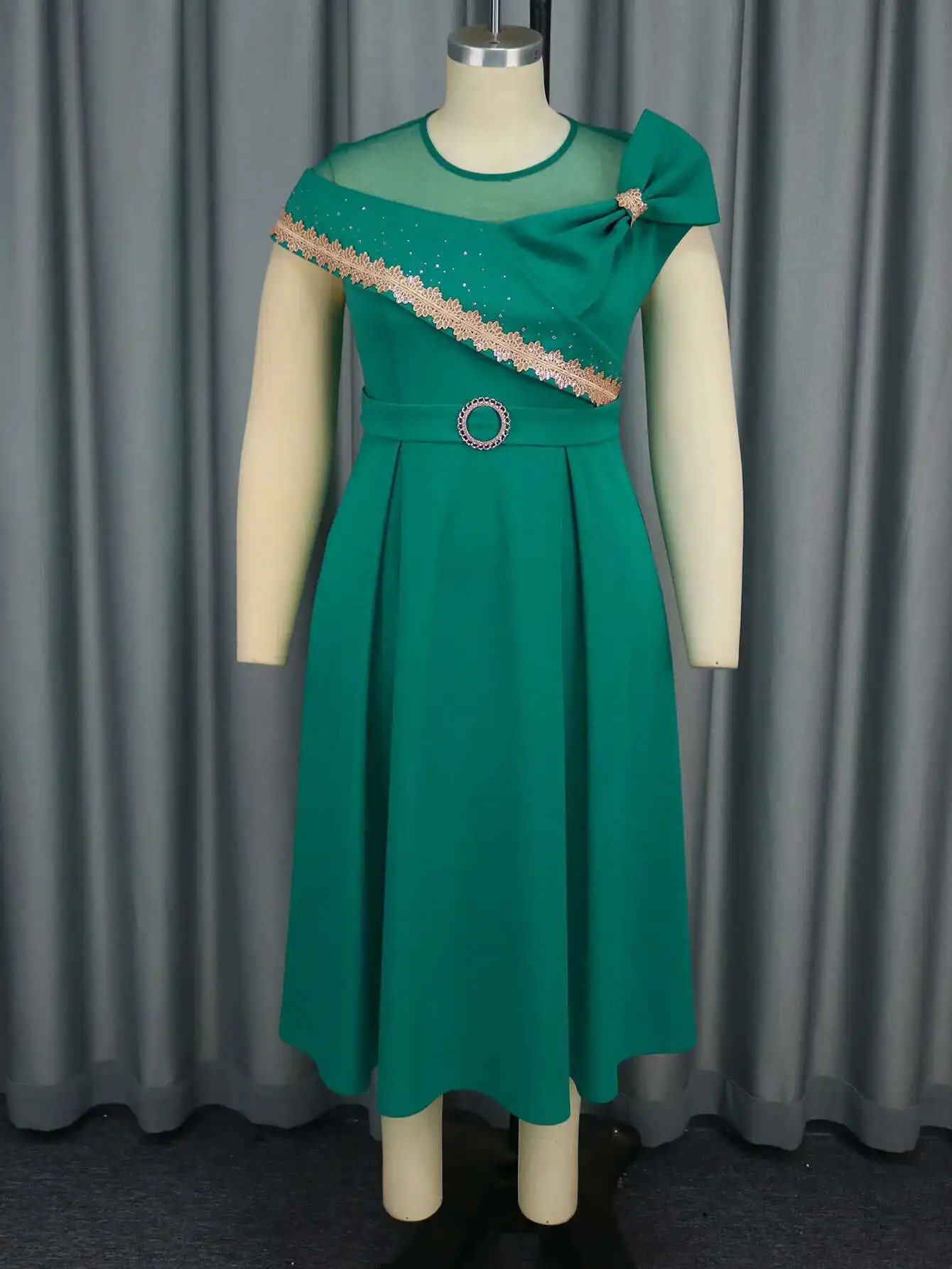 

050128 Am Plus Size New Rhinestone Lace Dress Elegant Slimming Cocktail Party A-line Dress Dresses Summer Elegantes Casual Y2k