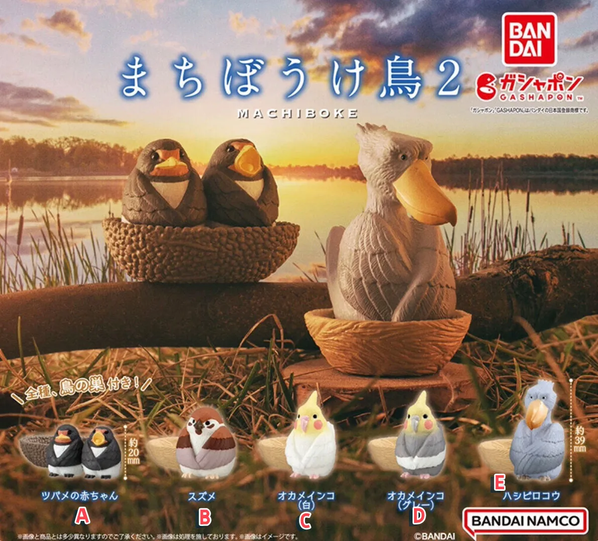 Genuine Gacha Scale Model Birds Waiting in A Daze Sparrow Parrot Swallow Pelican Tabletop Decoration Action Figure Toys