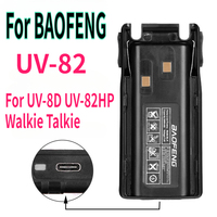 For BAOFENG UV-82 Battery Type-C Charging For UV-8D Walkie Talkie Li-ion Rechargeable Battery Compatible UV-82HP Two Way Radios