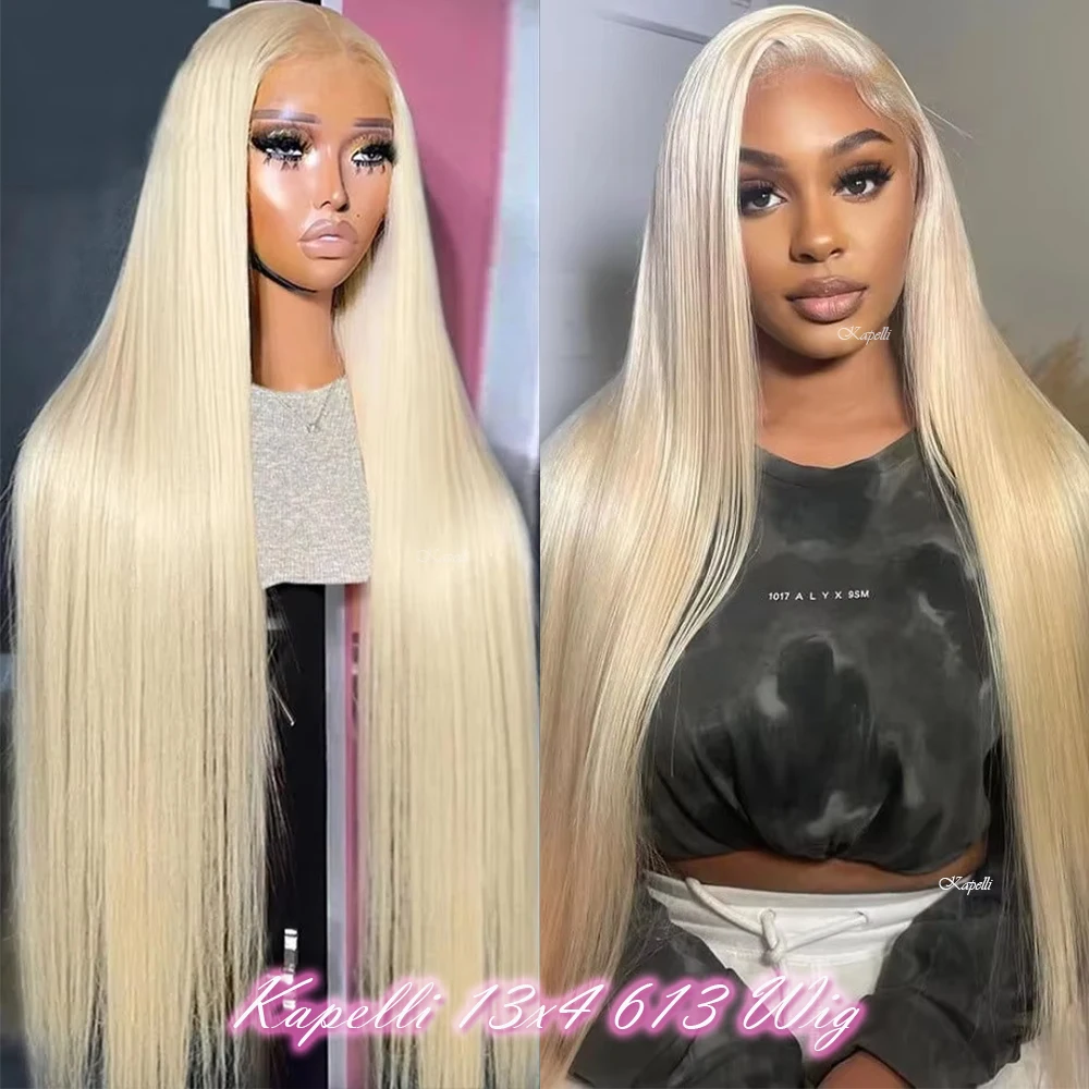 

HD Transparent 613 Blonde Straight 13x4 Lace Front Human Hair Wigs For Women Brazilian Lace Frontal Wig PrePlucked Babyhair