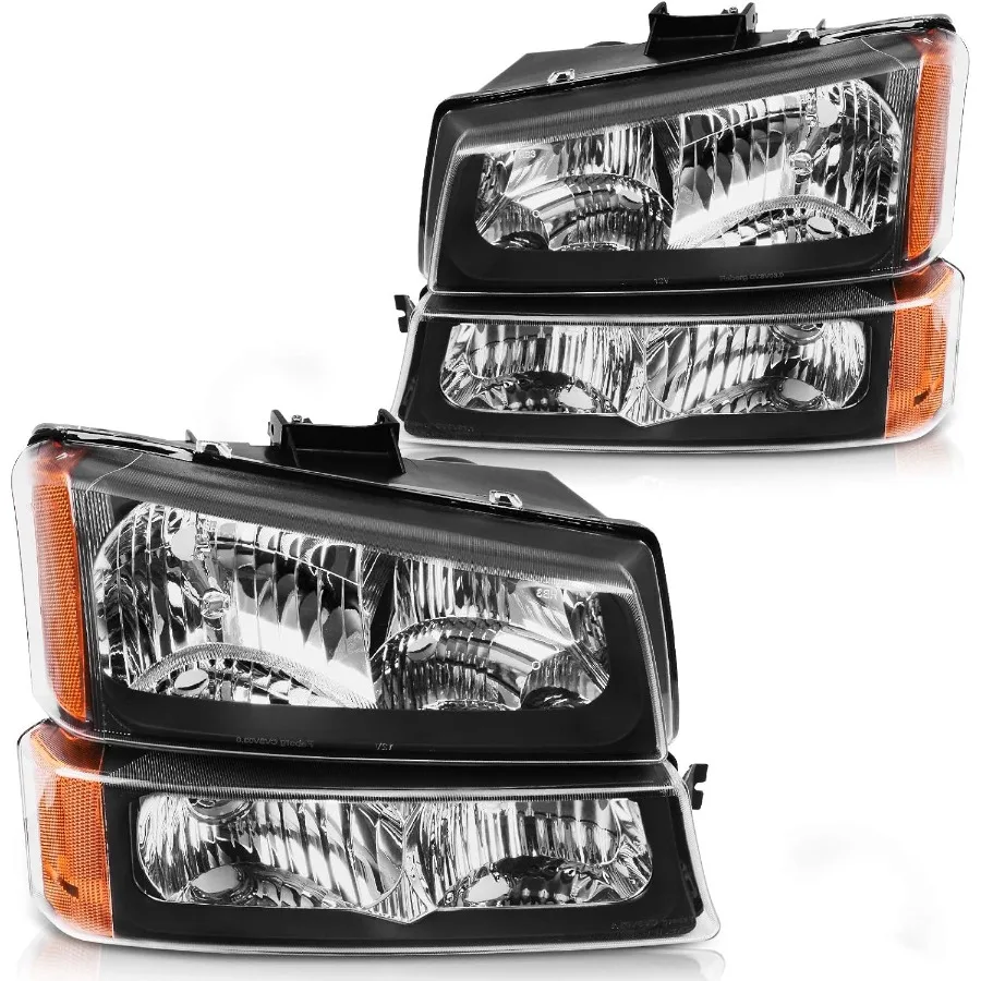 

Фары в сборе, совместимые с 20032007 годы Chevy Silverado 1500 1500HD 2500 3500 Вантажівки Черный корпус со встроенным корпусом