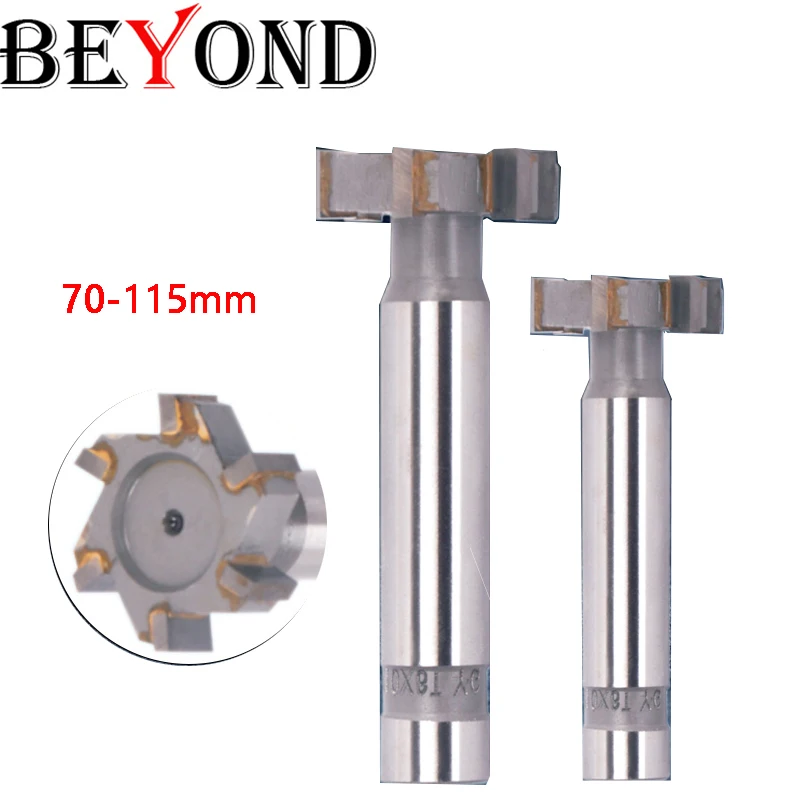 BEYOND Carbide T-slot Milling Cutter 70-115mm Tungsten Steel T-shaped 12 14 16 18 20 25 30 32 35 40 45 50 60*3 4 5 6 8 10 12 14