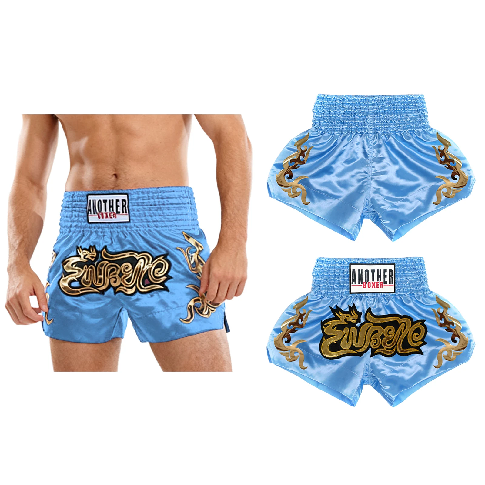 

Men Boxing Training Competition Shorts Metallic Fashion Shiny Satiny Boxer Boxing Matches Showing Shorts Fitness Exercise Outfit