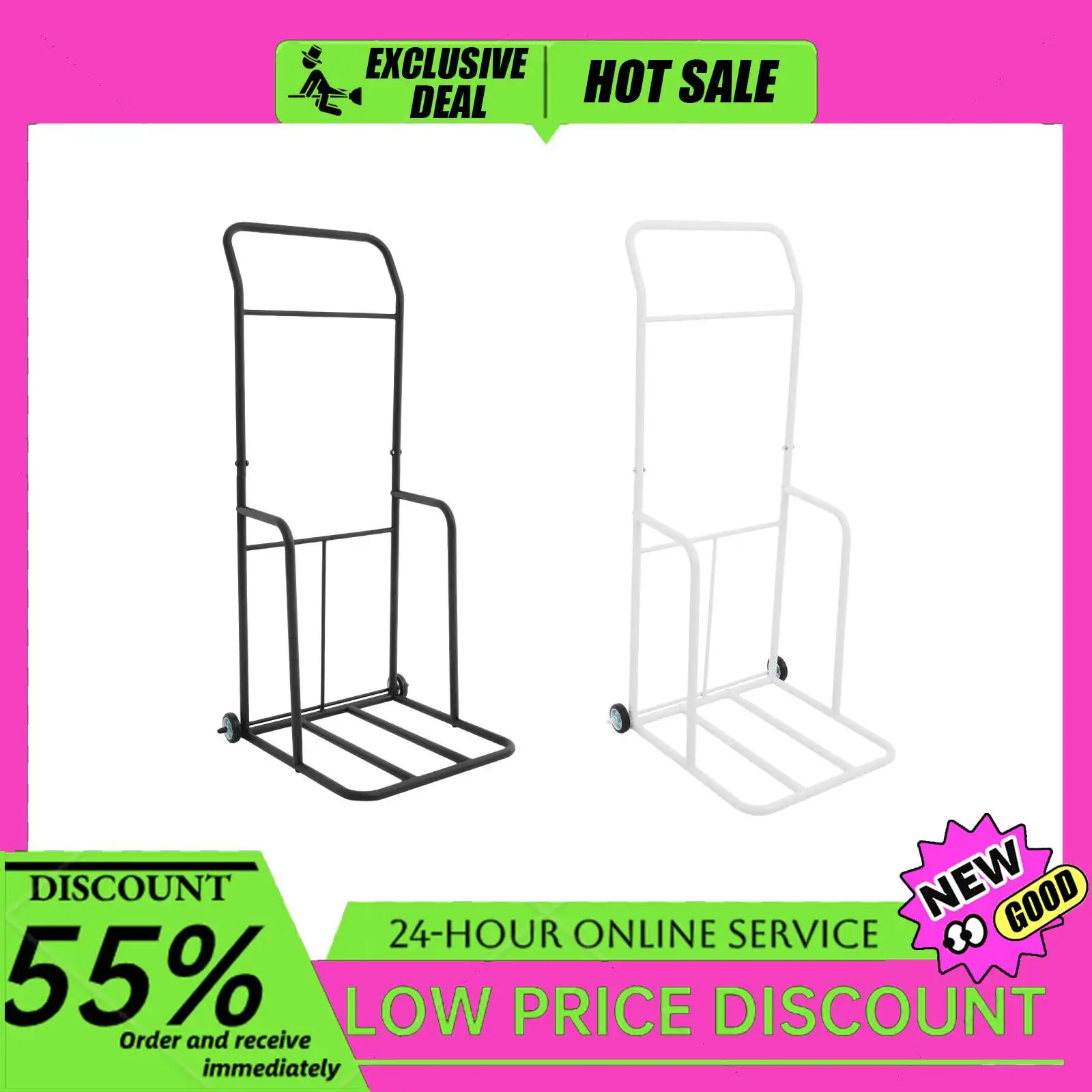 

Traffic Cone Cart 350LBS Iron White Traffic Cones Holder With Wheels for School/Parking Lot/Construction Site