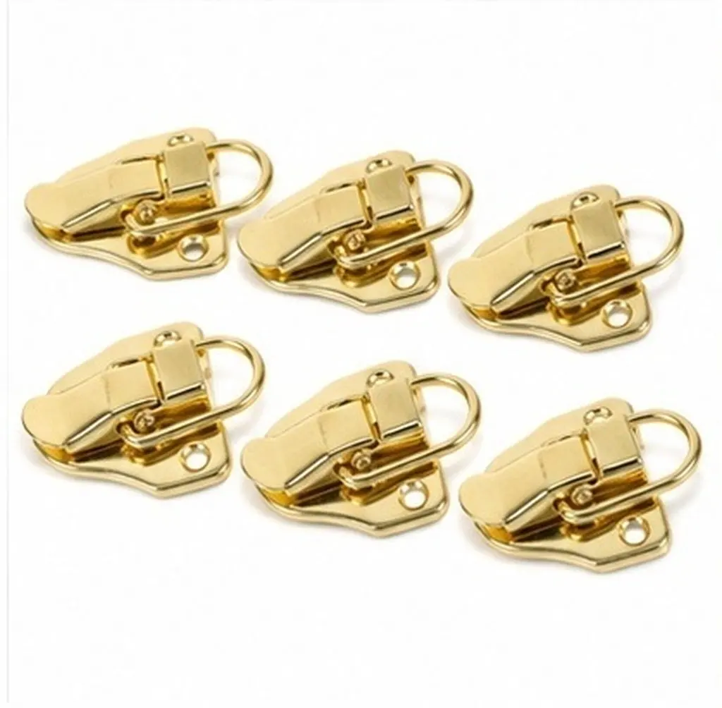 6Pcs Vintage Iron Toggle Latch Duckbilled Hasp for Small Wood Boxes Jewelry Chests Toolboxes Luggage Decorative Box Closure