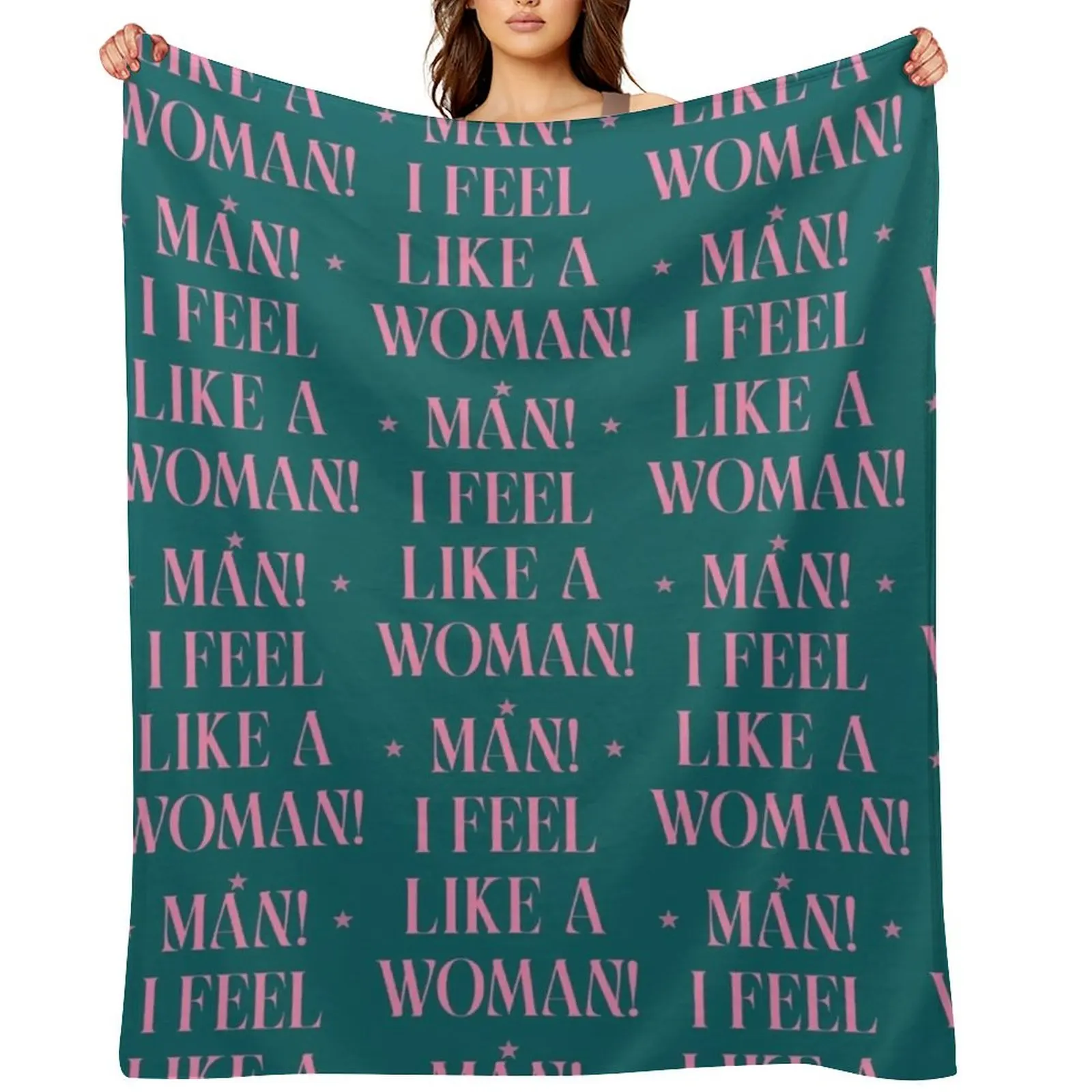 

Man! I feel Like A Woman! Shania Twain Premium Scoop Throw Blanket Luxury Designer manga heavy to sleep Sofas Blankets