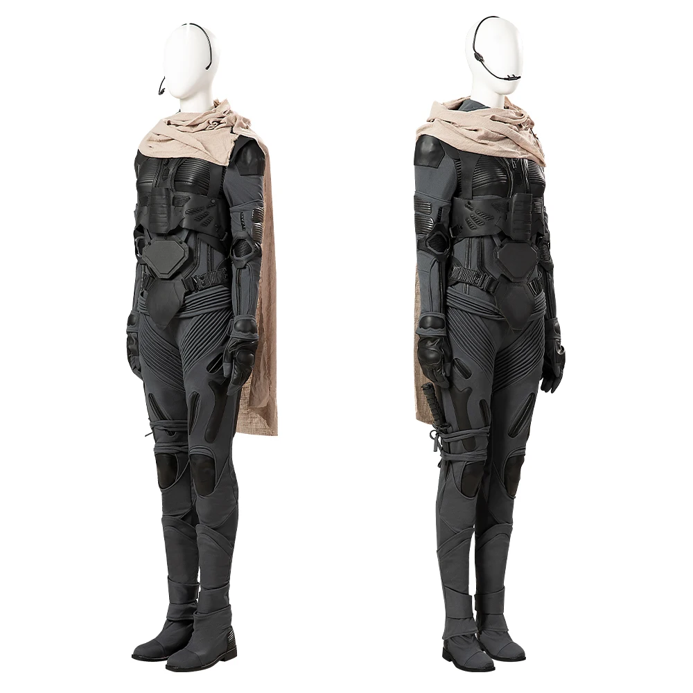 2024 New Female Arrakis Aka Dune Cosplay Costume Chani Costume Armor Suit with Vest Jumpsuit Cape Halloween Outfit