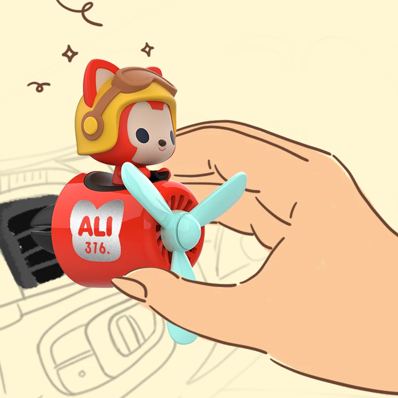 New style Cartoon fox pilot series Car Air Freshener perfume Automobile Interior Perfume Clip Fragrance Ornament Car Accessories - view 4