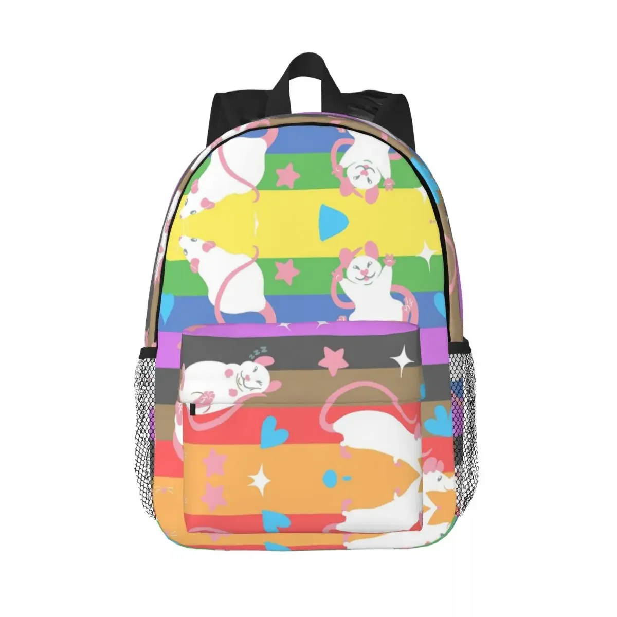 

LGBTQ Pride Rat Pattern Rainbow Backpacks Teenager Bookbag Casual Students School Bags Rucksack Shoulder Bag Large Capacity