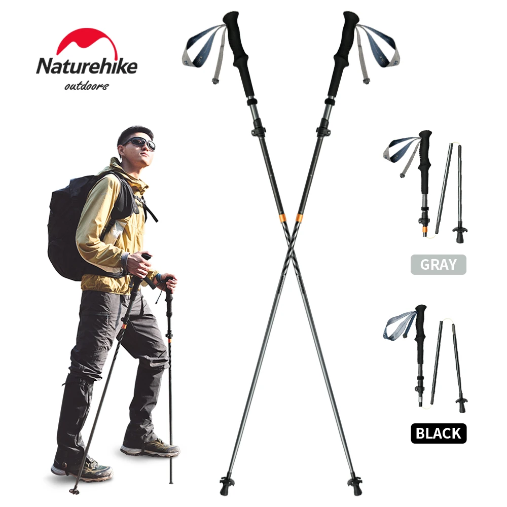 

Naturehike 1pc Outdoor 5-Section Trekking Poles Ultralight Adjustable Telescopic Walking Sticks For Adult Hiking Camping