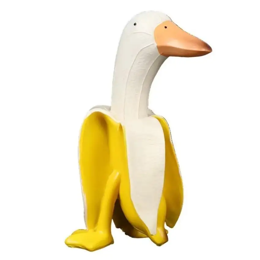 Pato plátano de resina – Escultura divertida para jardín y exterior - imagen 3