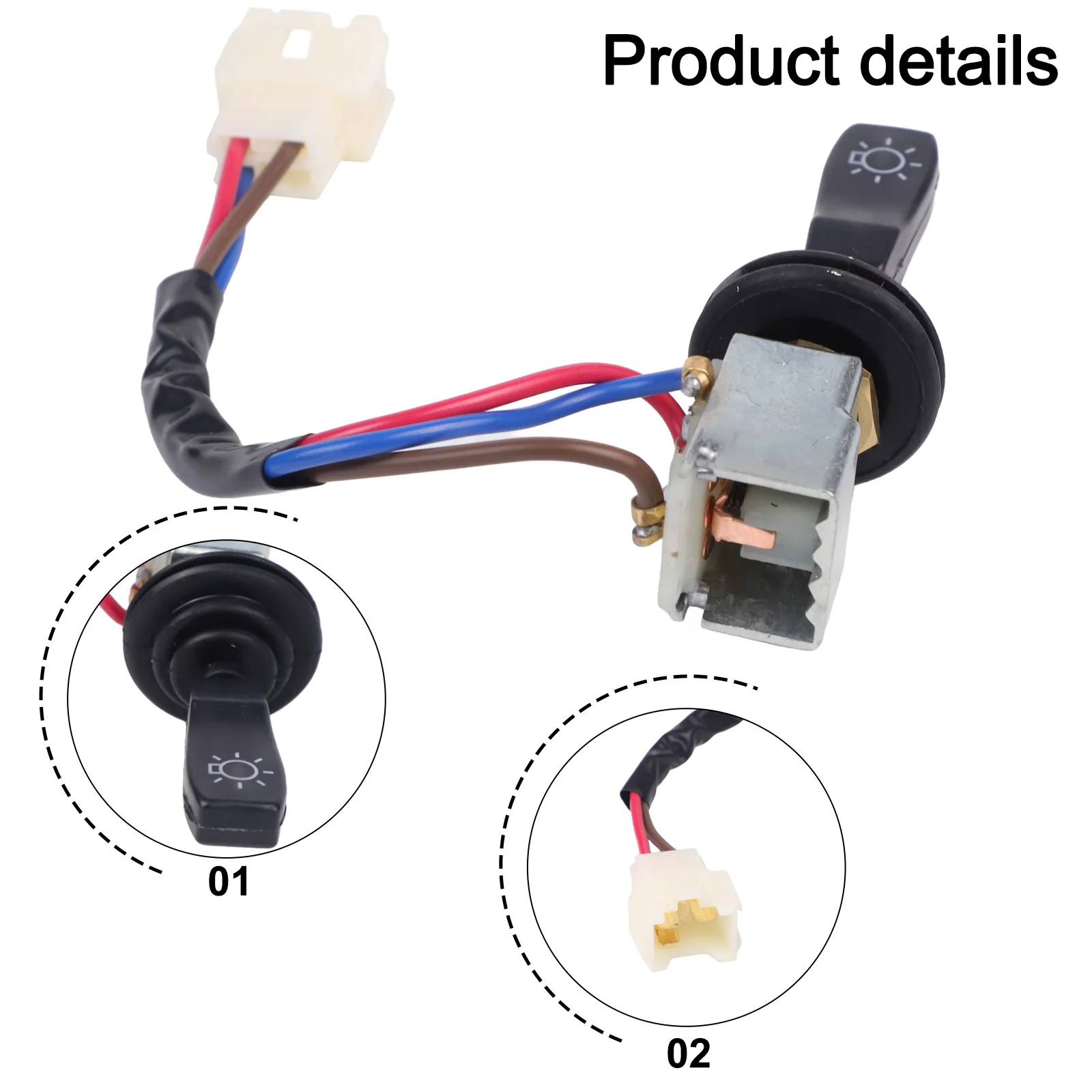 

Sleek Black Finish of AMR6104R Headlight Switch Complements the Interior of For LAND Rover For DEFENDERs Stylishly