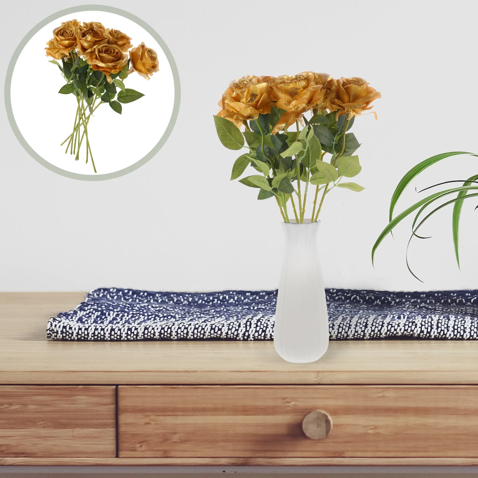 

8Pcs Rose Artificial Flowers Simulation Bouquet for Wedding Home Decoration Floral Props Artificial Flower