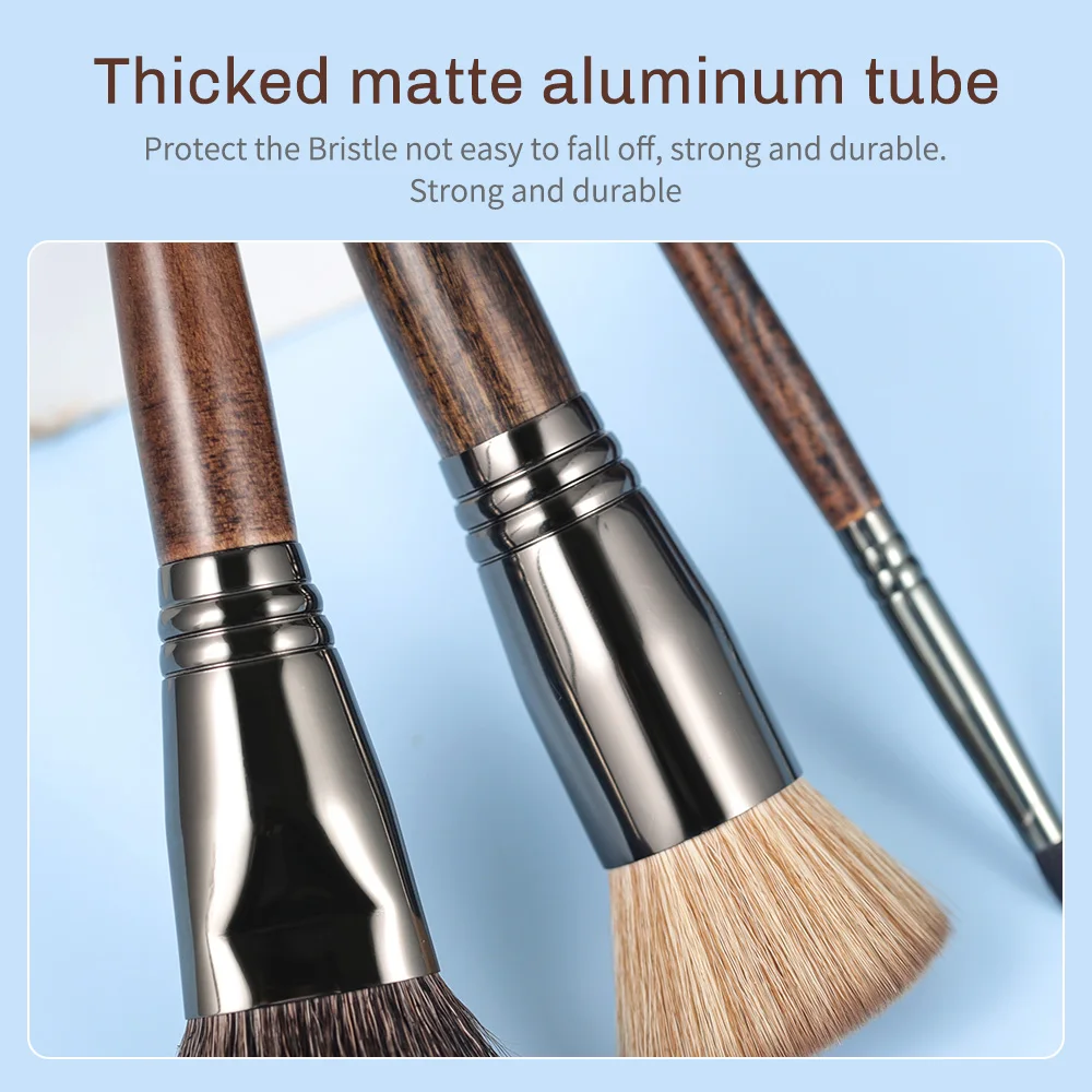OVW 3pcs Makeup Brushes Sets with Bag Professional Goat Hair Eyeshadow Beauty Make Up Brush Synthetic Foundation Brush